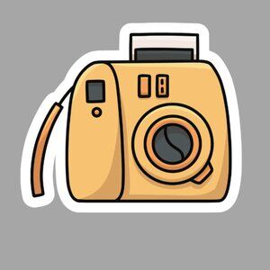 Vacation Camera Vinyl Sticker, 2 inches big , 3/10% off